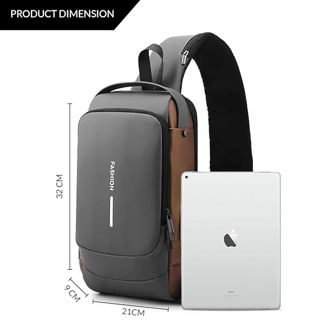 Crossbody Sling Bag for Men Women,with Waterproof and USB Charging