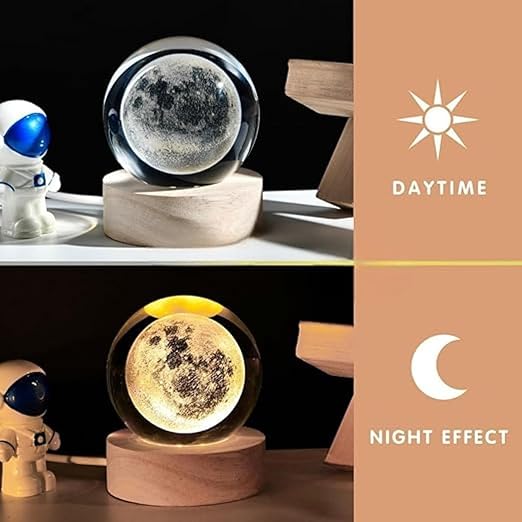 3D Crystal Moon Lamp (Warm White)