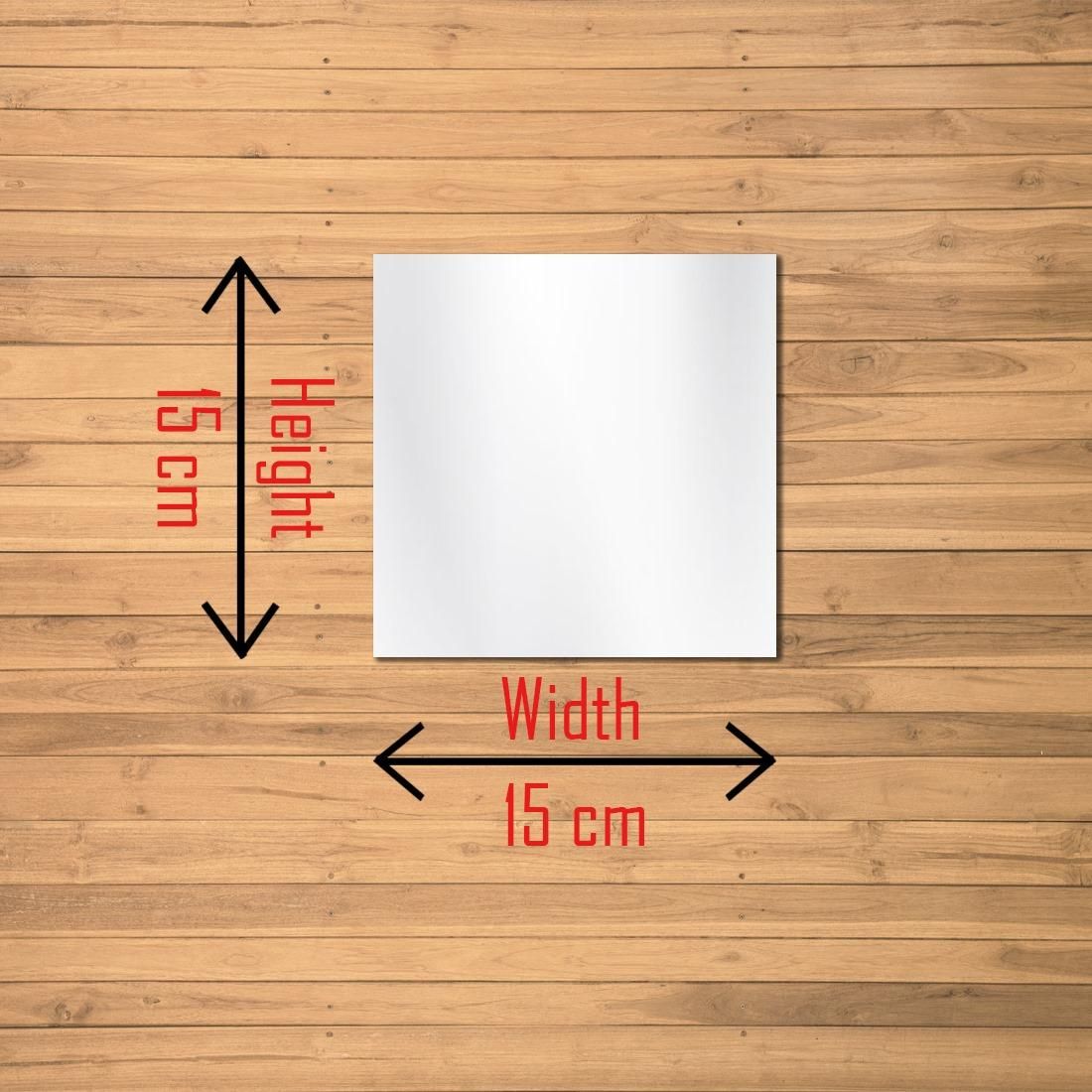 Big Square Silver 3D Acrylic Mirror Wall Sticker 4 pcs
