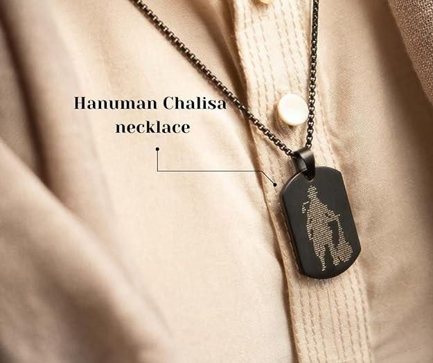 Hanuman Chalisa MicroCarved Tag Necklace