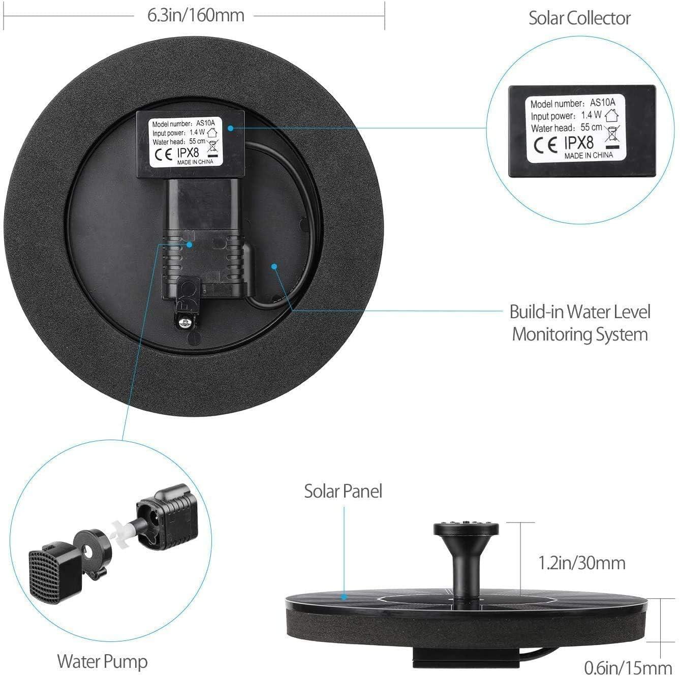 Fountain Solar Power Floating Water Pump for Pool Pond Garden and Patio Plants