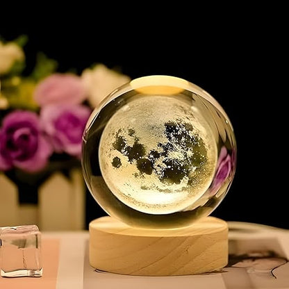 3D Crystal Moon Lamp (Warm White)