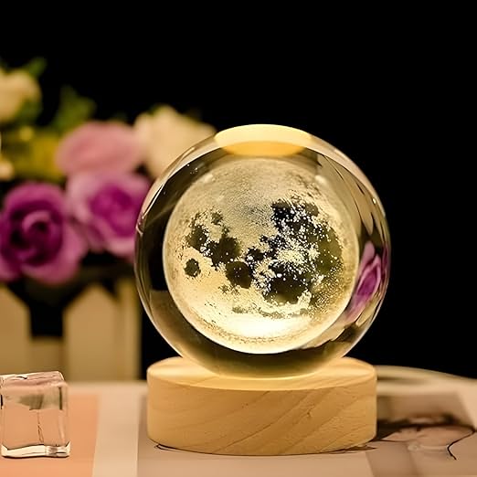 3D Crystal Moon Lamp (Warm White)