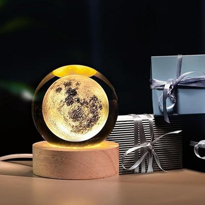 3D Crystal Moon Lamp (Warm White)