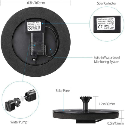 Fountain Solar Power Floating Water Pump for Pool Pond Garden and Patio Plants