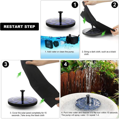 Fountain Solar Power Floating Water Pump for Pool Pond Garden and Patio Plants
