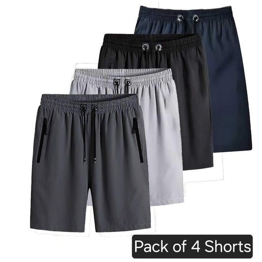 Men's Stretchable Cotton Shorts (Combo of 4)